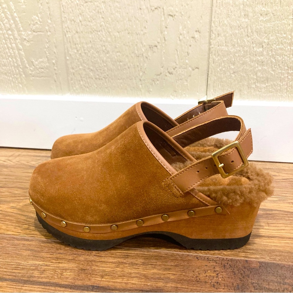 M.Gemi  The Greta Back-strap with Shearling  Clogs Size 361/2  6.5